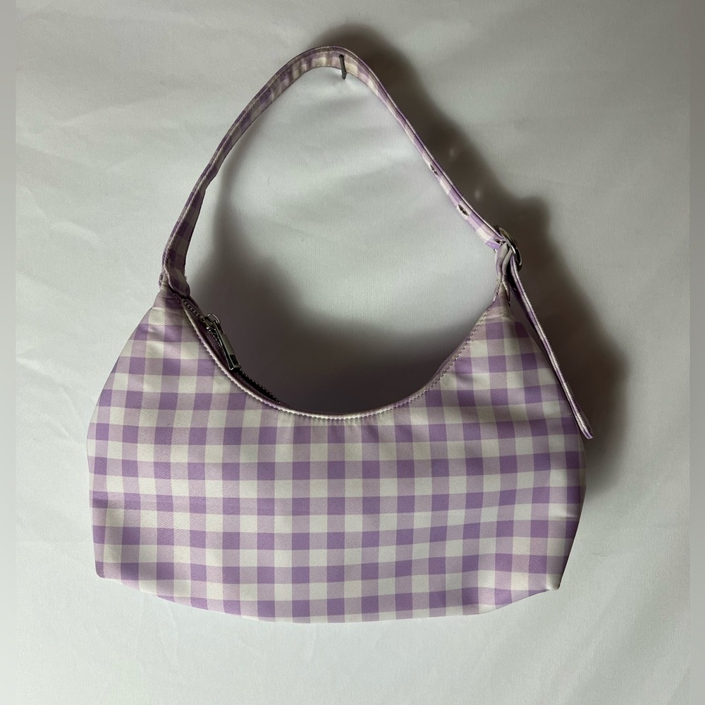 Purple gingham purse